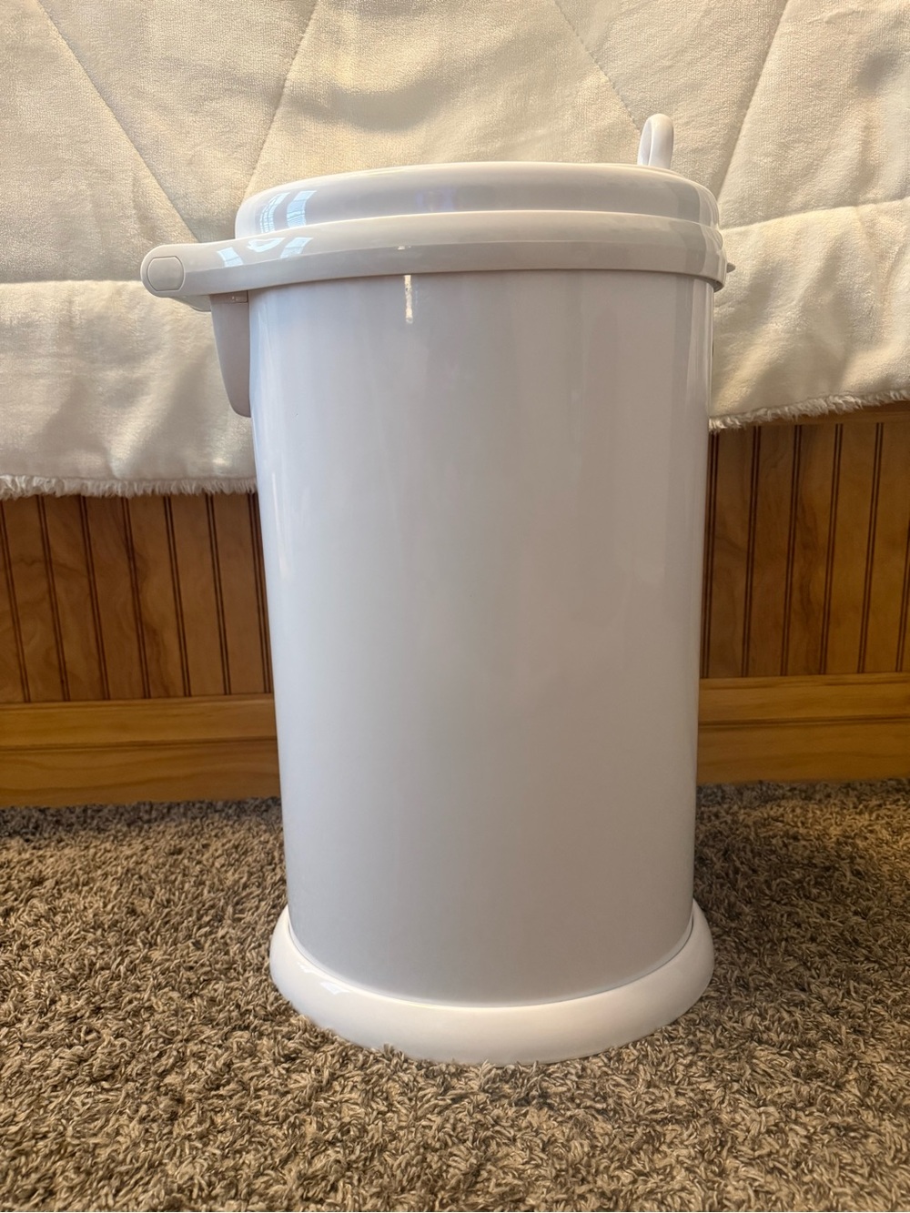 Ubbi White Diaper Pail with Secure Lid